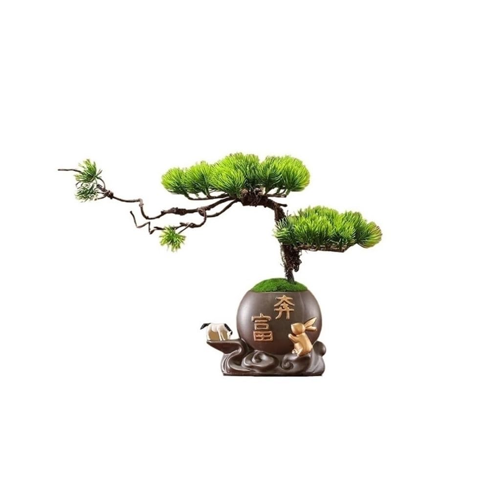 CHENGAIJIAN Artificial Bonsai Tree, Artificial Bonsai Pine Tree Fake Desk Plants Home Decor Office Bookshelf Decor