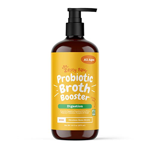 Zesty Paws Probiotic Bone Broth for Dogs - 500 Million CFU of Advanced