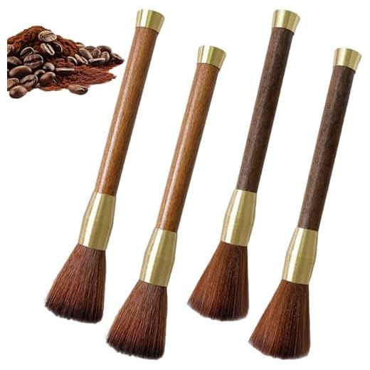 4-Piece Wooden Handle Coffee Cleaning Brushes Set