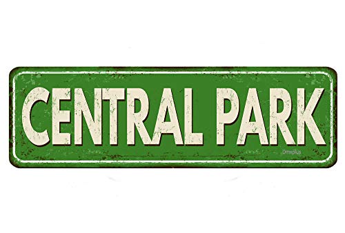 Geroclonup Central Park Metall-Blechschild, Vintage-Kunst-Poster, Plakette, Wanddekoration, 10,2 x 40,6 cm
