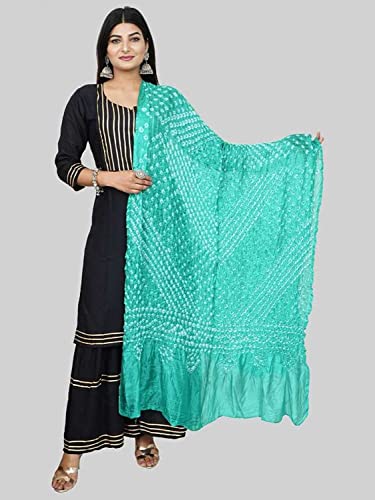 Image of PK HUB Women's Jaipuri Rajasthani Art Silk Bandhej Bandhani Dupatta