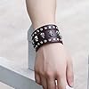 Cupimatch Unisex Gothic Skull Rivet Black Wide Leather Bracelet Cuff Bangle with Adjustable Snap Button for Men Women (1 pcs black) #1