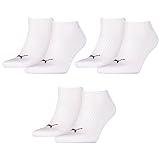 PUMA 6 Paar Sneaker Socken mit Frottee-Sohle Gr. 35-46 Unisex Cushioned Kurzsocken, Farbe:300 - white, Socken & Strümpfe:43-46