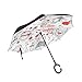 KAAVIYO Neige Noël Hiver Bébé Parapluie inversé Protection UV Parapluies Coupe-Vent pour Voiture Voyager Plage Femmes Enfants Homme Fille