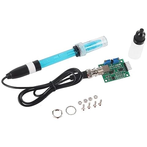 Hilitand PH Module Probe Kit, PH0-14 Value Detect Sensor Module + PH Electrode Probe BNC Cover
