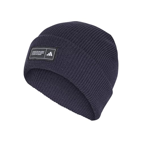 Adidas Unisex Essentials Cuffed Beanie, Shadow Navy/Black/White, S