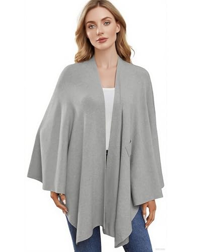 Simplifyleast Shawl Wrap, Elegant Shawl Wraps Soft Open Front Poncho Sweater, 2025 Women's Solid Color Shawls, Chic And Light2