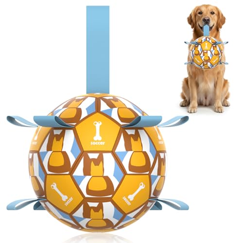 Image of Dog Soccer Ball with Straps, 6 Inch for Small and Medium Dogs, D