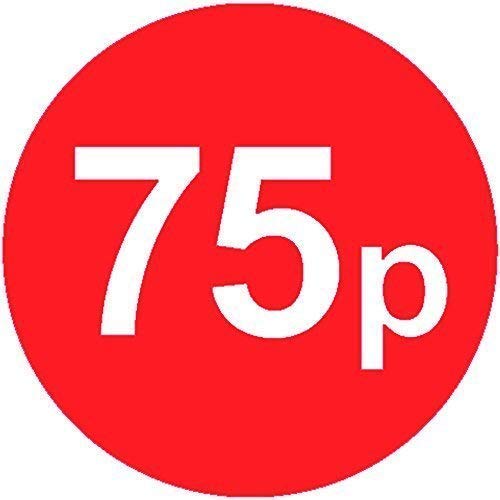 Pack of 500-20mm Price Stickers - Choose from 10p to £15 - Bright Red - Many Prices to Choose from (75p - Red)