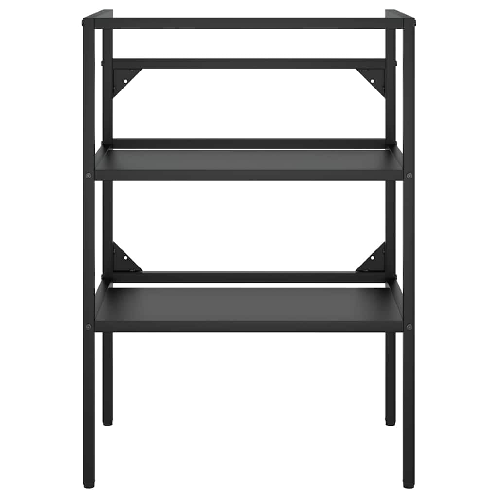 Mueble de baño con lavabo, hierro pulverizado, 59 x 38 x 83 cm, con rebosadero, moderno espacio de lavado para baño, invitados, espacio de almacenamiento y estante
