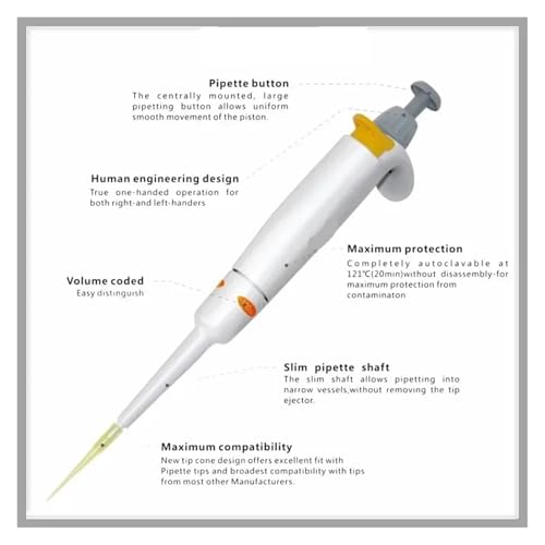 Pipette volume fixe 200 µl monocanal évite les erreurs de mesure