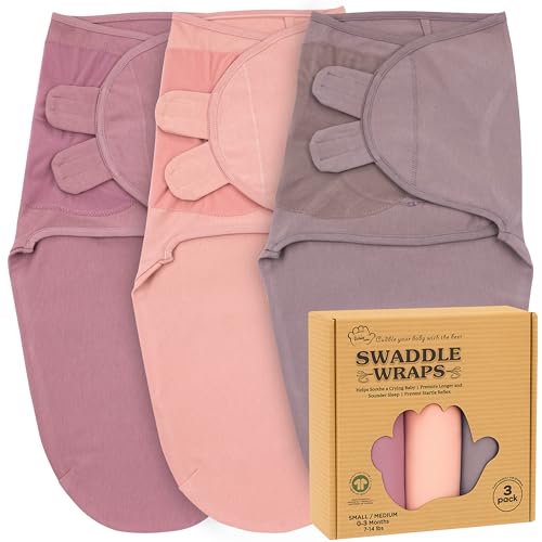 Image of Bublo Baby Newborn Swaddle Sleep Sacks - Infant 0-3 Months, Swaddles for Newborns Baby Girls Boys, 100% Organic Cotton Nursery Swaddling Blankets (3-Pack)