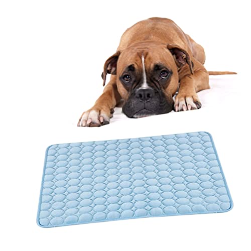 ibasenice Summer Pet Cooling Blanket Breathable Self Cooling Mat for Dogs and Cats Blue for Hot Weather Rest Ice Material for