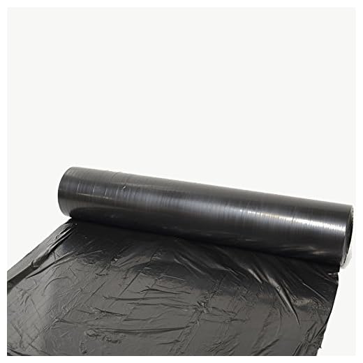 PAMPOLS Bobina de Film de Acolchado para plantaciones, invernaderos, huertos. Plantar Fresas y Otras hortalizas sobre plástico Negro Cubre Tierra (3360, 1)