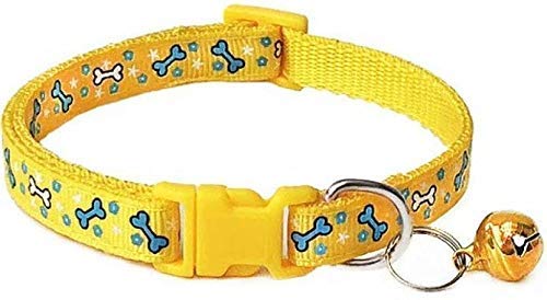 RvPaws Nylon Cat Collar -Cat Collar With Bell Kitten Collars With Bell Charm, Solid & Safe, Nylon, Yellow,32 cm,W_1 cm (B09J29BW9Z) Amazon Price History, Amazon Price Tracker