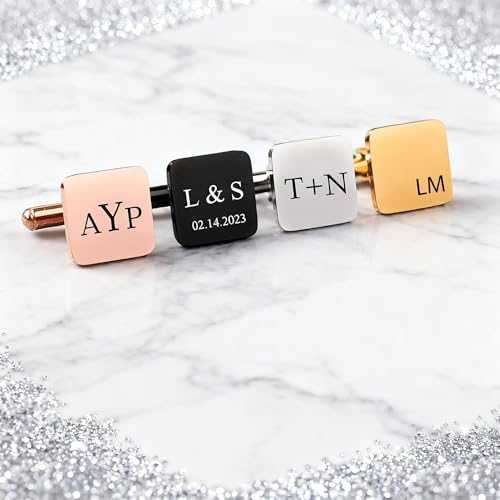 Mancuernillas personalizadas de plata para hombres miniatura 6