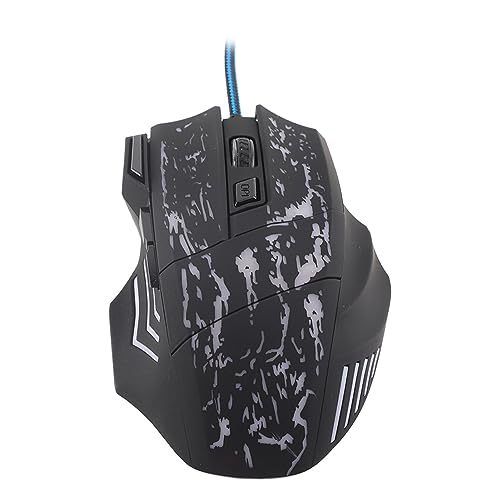 RASTKY Ratón para Juegos con Cable K1012B Computadora Portátil y de Escritorio: Mouse Ergonómico para Deportes Electrónicos con dpi, Luces LED de Colores y 7 Teclas: Ideal para Uso Cómodo a Largo