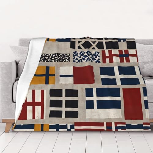 WZYCWB Couverture nordique en flanelle imprimée de 203,2 x 152,4 cm – 76,2 à 203,2 cm. Une couverture chaude pour l'automne à la maison et une couverture de voyage portable.