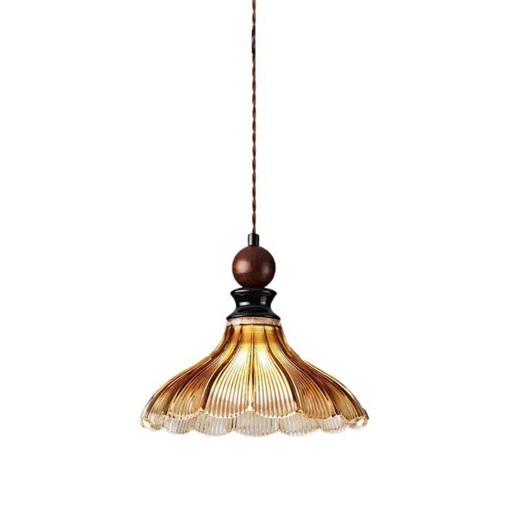 RSZCSMO Medieval 9.06-inch LED Bedroom Bedside Chandelier, French Retro Restaurant Bar Tan Glass Chandelier is Suitable for Porch Corridor Hotel,Lighting Fixture