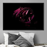 Framed Canvas Wall Art Flora Snapshot Closeup Dark Expressive Farmhouse/Country Floral Multicolor Photography Realism Single - 16x24 inches