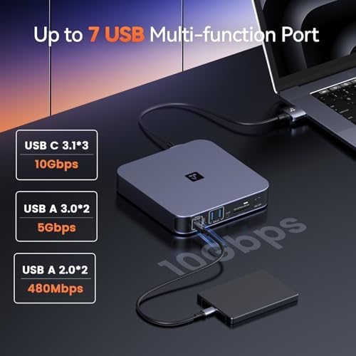 TobenONE 18-in-2 Docking Station Dual 4K Monitor for MacBook M5/M4 Pro/Max — view 6