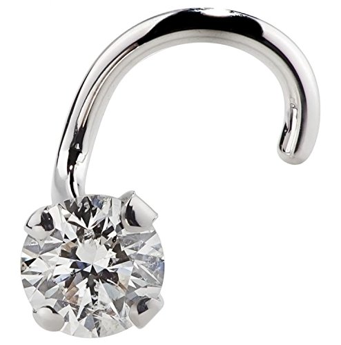 Freshtrends Cubic Zirconia Nose Ring Twist - 14K Nickel-Free White Gold Nose Screw - 1.5Mm, 2Mm, 3Mm Stud 18 Gauge (3Mm) #TOP1