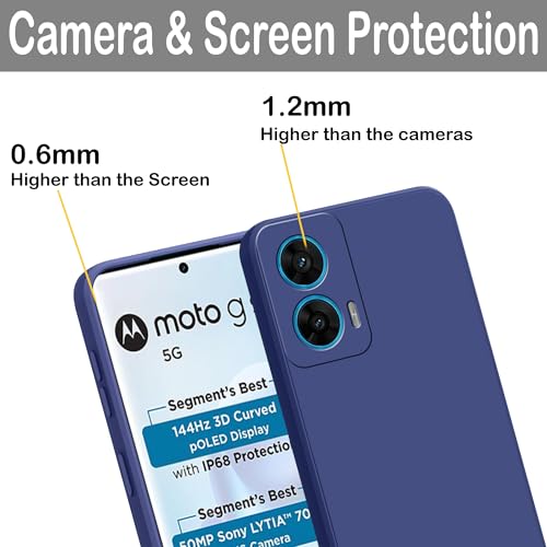 Image of amazon basics Back Cover for Moto G96 5G | Ultra Slim Soft Rubberised Case | Matte Silicone Flexible Mobile Case | Camera Protection - Blue