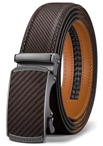 Image of Men's Belt,Bulliant Leather Adjustable Belt for Men Dress Casual 1 3 /8,Trim to Fit