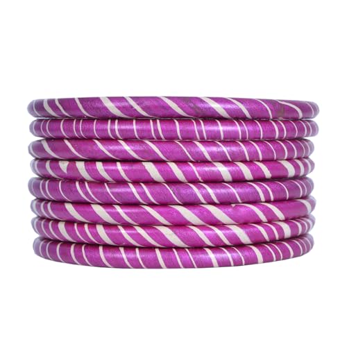Image of Lac Bangle Set For Women and Girls | Jaipuri Lakh Lehariya Chudi Set | Rajasthani Traditional Chuda |Set of 8