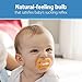 Dr. Brown's Advantage One-Piece Silicone Baby Pacifier, Fully Symmetrical Soother, Dark Blue/Light Blue/Orange, 6-18m, BPA Free, 3 Pack