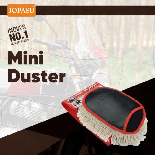 Image of Jopasu Mini Duster Pack of 2 | Wax-Treated Cotton Threads for Superior Dust Removal | Scratch-Free Cleaning Brush for Car Interior, Dashboard, AC Vents & Bike | Reusable, Water-Saving & Eco-Friendly