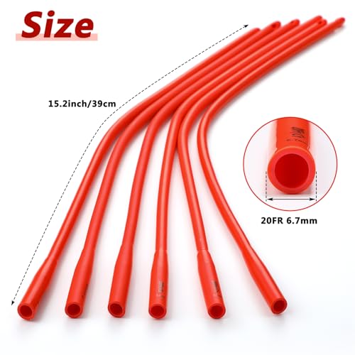 Image of Tondiamo 10 Pieces 15 Inch x 20 FR Rubber Enema Tubes Colon Tubes for Coffee Enemas Higher Colon Cleanse for Secure