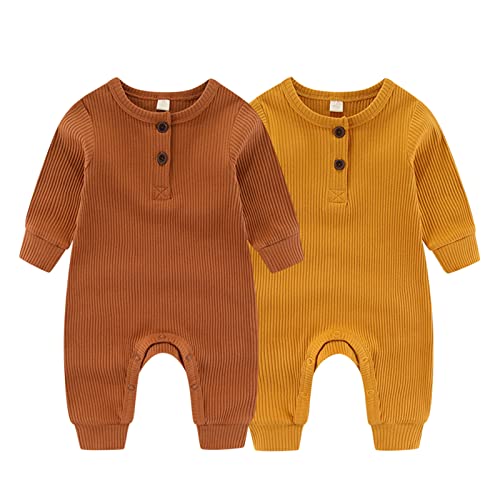 ZAV Solid Unisex Neugeborene Baby Jungen Mädchen Strampler 2er Pack...