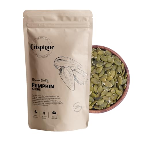 Image of Crispique Premium Raw Pumpkin Seeds 1 Kg | Rich in Protein | Natural Healthy Snacks
