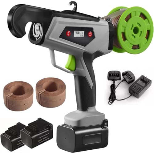 CUTANGELAR Electric Vineyard Tying Tool, Plant Binding Machine with Adjustable Strapping Turns. with 3-8 Setti-ngs Handles 25mm Bundles for Vegetables, Ornamental Vines in Garden Applications.