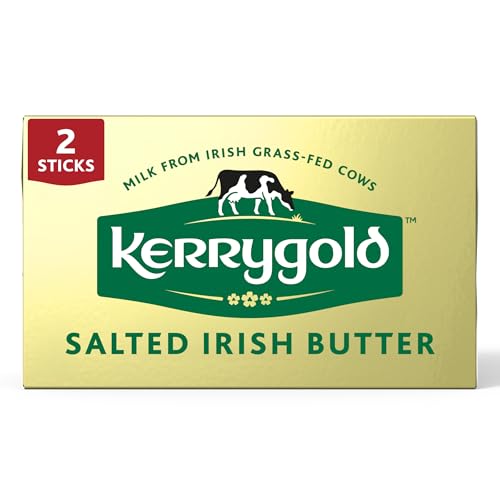 Kerrygold Pure Irish Butter, 2 Sticks, Salted, RBST Free, Gras-Fed, 8 Ounces (Pack of 20)