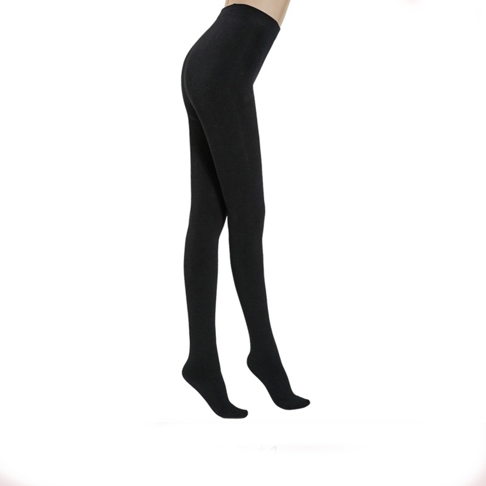 Calzamaglia Termica Autumn E Inverno Resistenti al Calore Collant Aderenti con Fondo Foderato in Pile per Donne-黑色-s-m