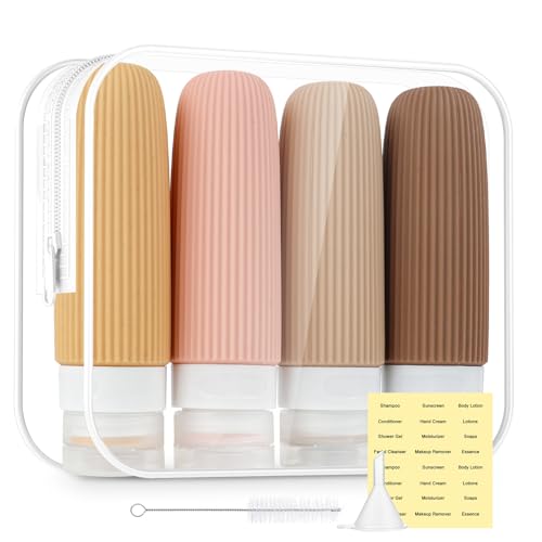 7 Pack Travel Bottles for Toiletries Set, 90ml Silicone Travel Bo...