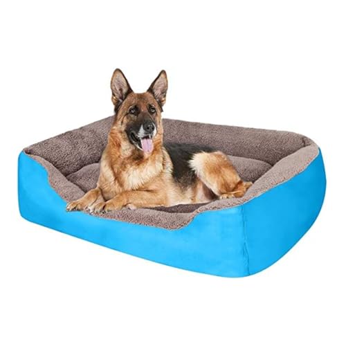 Image of SITSNOOZE Reversible Orthopedic Donut Dog Bed Large Size for Pets 10 to 20 kg Washable Cotton Sofa for Labrador, German Shepherd and Golden Retriever (Sky Blue, L)