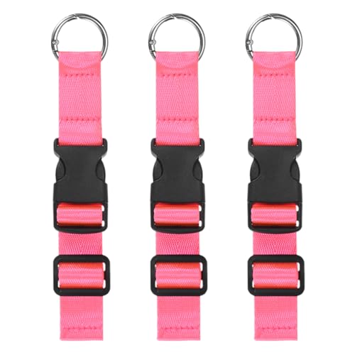 Image of M METERXITY 3-Pack Add A Bag Luggage Strap, Adjustable Suitcase Belt for Connecting Handbag /Backpack /Jacket, Luggage Connector [Bright Pink]