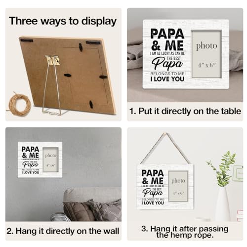 Oqtumes-Papa-Gift-Wood-Picture-Frame-Gifts-for-Grandpa-Grandad-Grandfather-Rustic-Papa-and-Me-Wood-Picture-Frame-8-x-10-Inches-Wall-Mount-and-Tabletop-4-x-6-Inch-Photo Oqtumes Papa Gift Wood Picture Frame Gifts for Grandpa Grandad Grandfather Rustic Papa and Me Wood Picture Frame 8 x 10 Inches Wall Mount and Tabletop 4 x 6 Inch Photo