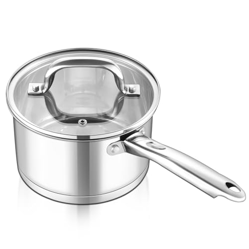 Casserole triple épaisseur induction 2.5L avec graduation interne précise - 2