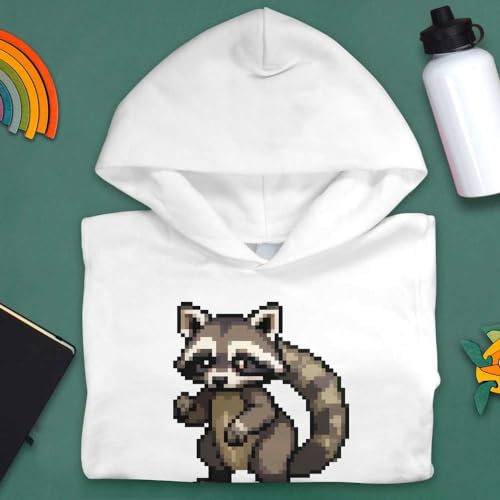 Azeeda 'Pixel Art Racoon' Children's Hoodie/Hooded Sweater (KO043985)3
