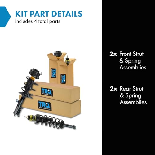Image of TRQ Front and Rear Strut & Coil Spring Assembly Set Driver & Passenger Sides Compatible with 11-14 Chrysler 200 07-10 Sebring 08-14 Dodge Avenger