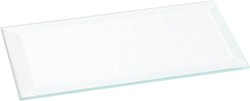 Plymor Rectángulo de 2 x 4 pulgadas, vidrio transparente biselado de 0.118 in de grosor, paquete de 3