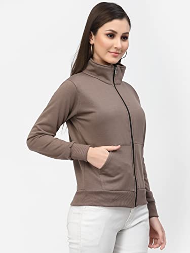 Image of UZARUS Women's Cotton Fleece Stylish Sweatshirt Jacket