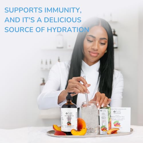 Image of Pure Inventions Water Enhancer Drops - Refreshing and Delicious - Antioxidants, Electrolytes - No Sugar, Calories, or Artificial Sweeteners - Green Tea Peach (500 Servings)