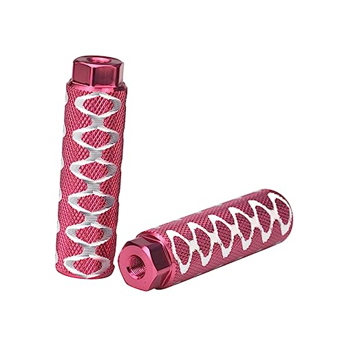 CORHAD 1pair Aluminum Alloy Cylinder Bike Pegs Mountain Bike Rear Pedals with Big Hole for Adults Boys and Girls Sturdy and Wear-Resistant for Repair and Replacement Red