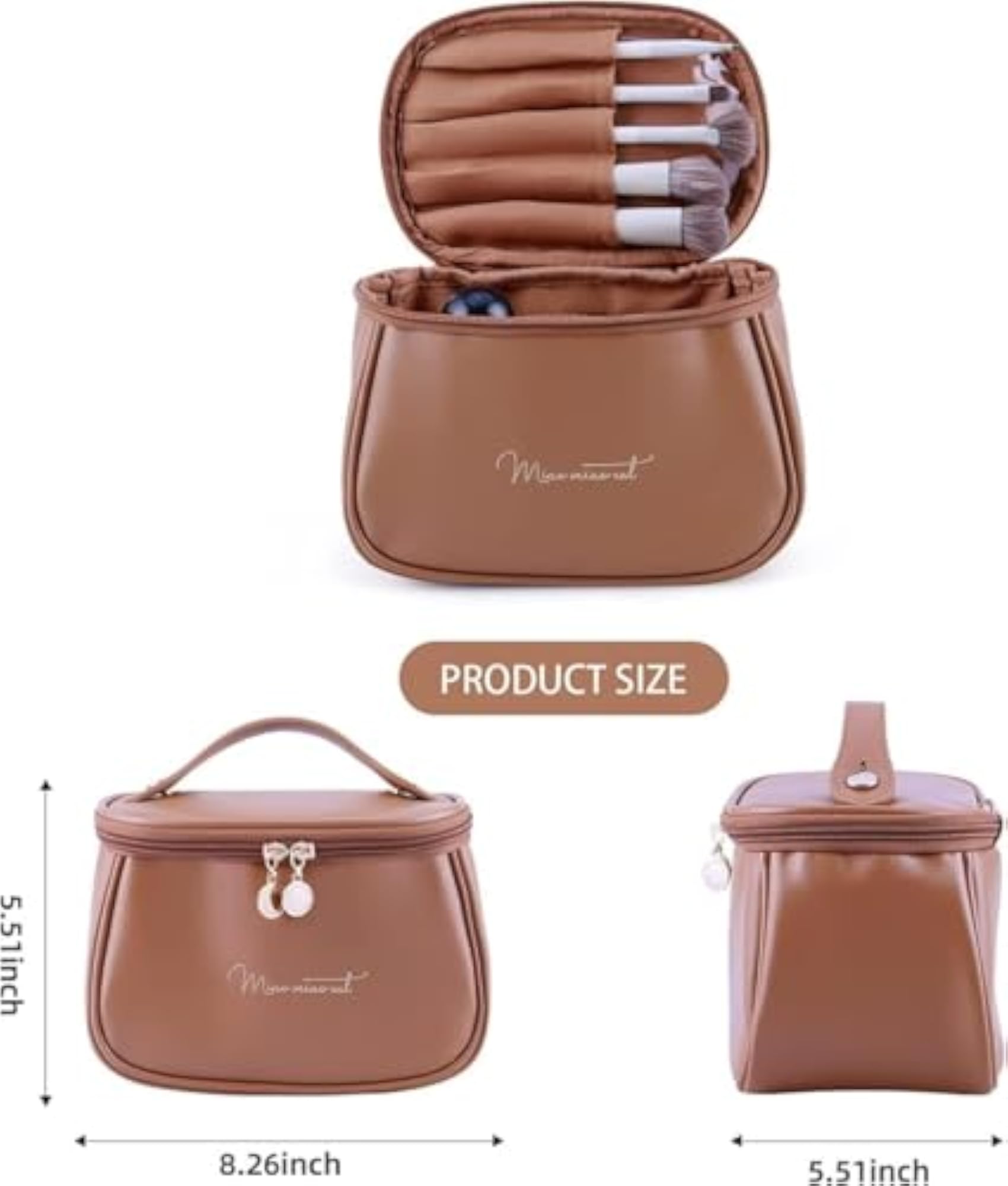 Mini Leather Cosmetic Bag, Stylish Travel-Friendly Design