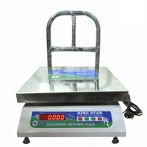 Kingstar Stainless Steel Cap. 50kg Acc. 5g,Weighing Machine/Weighing Scale Weight Machin With Double Ultra Bright Red Display For Shop Industrial Factories General Grocery, Kirana Store (36X36 cm) Kingstar Stainless Steel Cap. 50kg Acc. 5g,Weighing Machine/Weighing Scale Weight Machin With Double Ultra Bright Red Display For Shop Industrial Factories General Grocery, Kirana Store (36X36 cm)